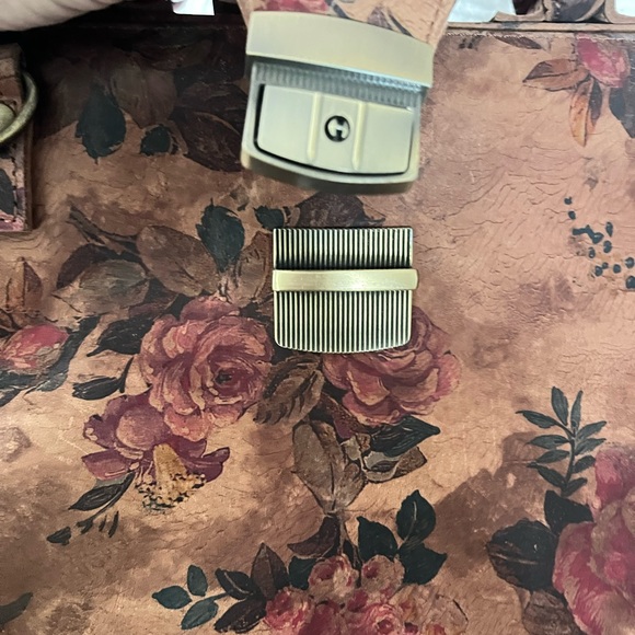 Like New Odi Lynch Medium Large Doctor Bag w/ Strap in Floral Print Leather No14 - Picture 6 of 13